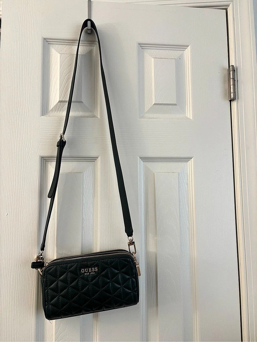 GUESS Black Quilted Crossbody Bag